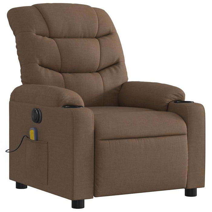 Fotoliu electric de masaj rabatabil, maro, textil - WALTI WALTI