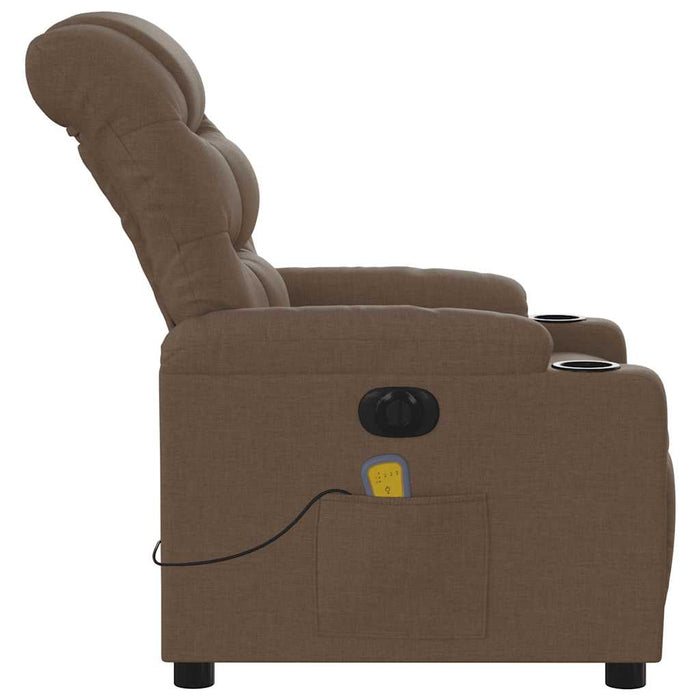 Fotoliu electric de masaj rabatabil, maro, textil - WALTI WALTI