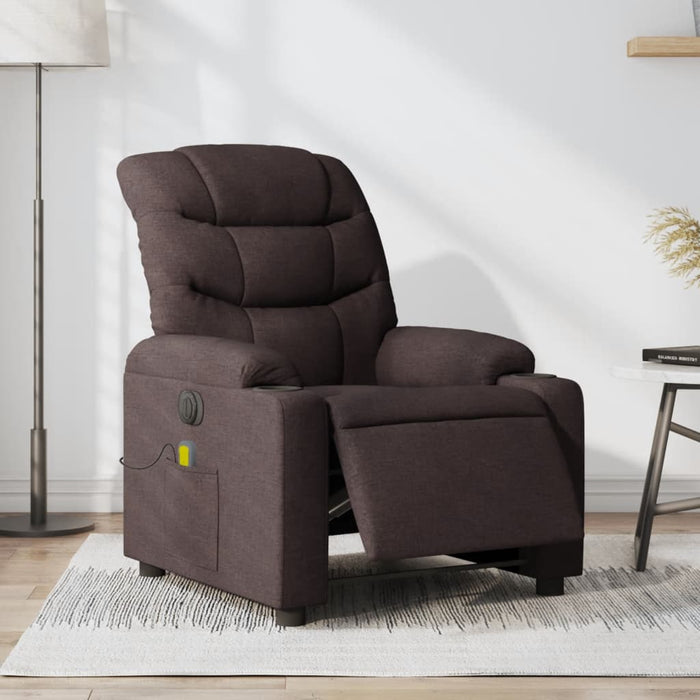 Fotoliu electric de masaj rabatabil, maro închis, textil - WALTI WALTI