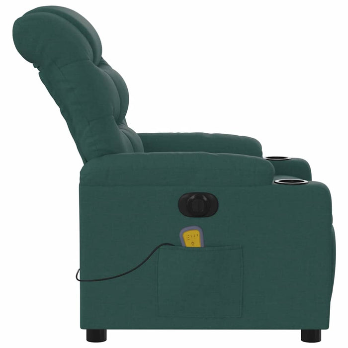 Fotoliu electric de masaj rabatabil, verde închis, textil - WALTI WALTI
