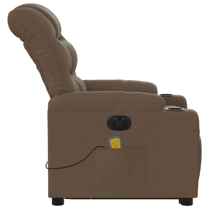 Fotoliu electric de masaj rabatabil cu ridicare, maro, textil - WALTI WALTI