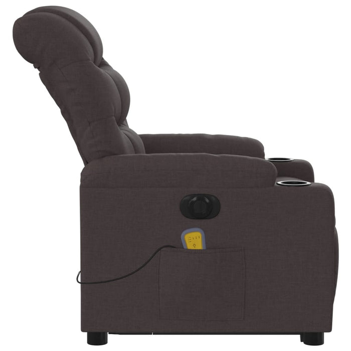 Fotoliu electric masaj rabatabil cu ridicare maro închis textil - WALTI WALTI