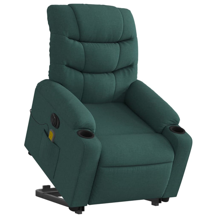Fotoliu electric masaj rabatabil / ridicare verde închis textil WALTI
