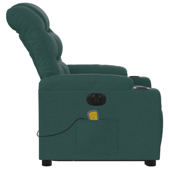 Fotoliu electric masaj rabatabil / ridicare verde închis textil WALTI