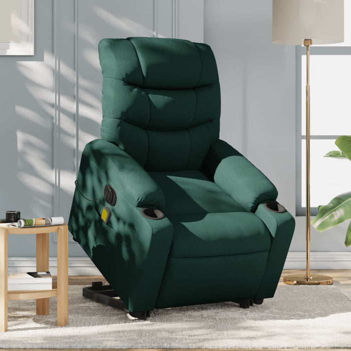 Fotoliu electric masaj rabatabil / ridicare verde închis textil WALTI