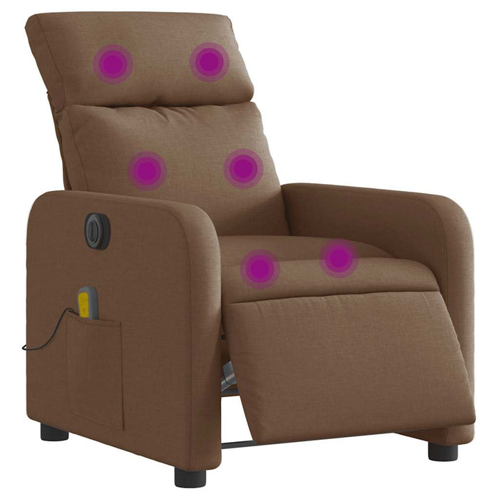 Fotoliu electric de masaj rabatabil, maro, textil WALTI