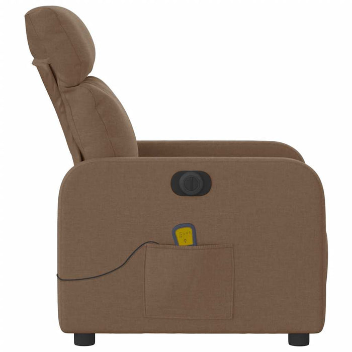 Fotoliu electric de masaj rabatabil, maro, textil WALTI