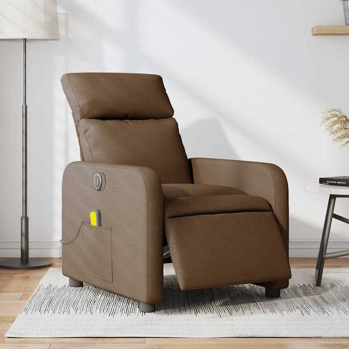 Fotoliu electric de masaj rabatabil, maro, textil WALTI