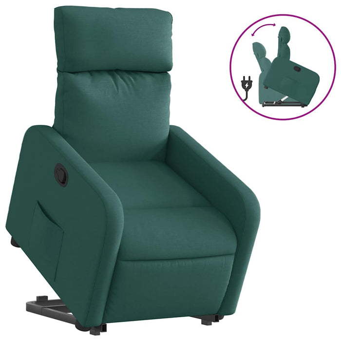 Fotoliu rabatabil ridicare pe verticală, verde închis, textil WALTI
