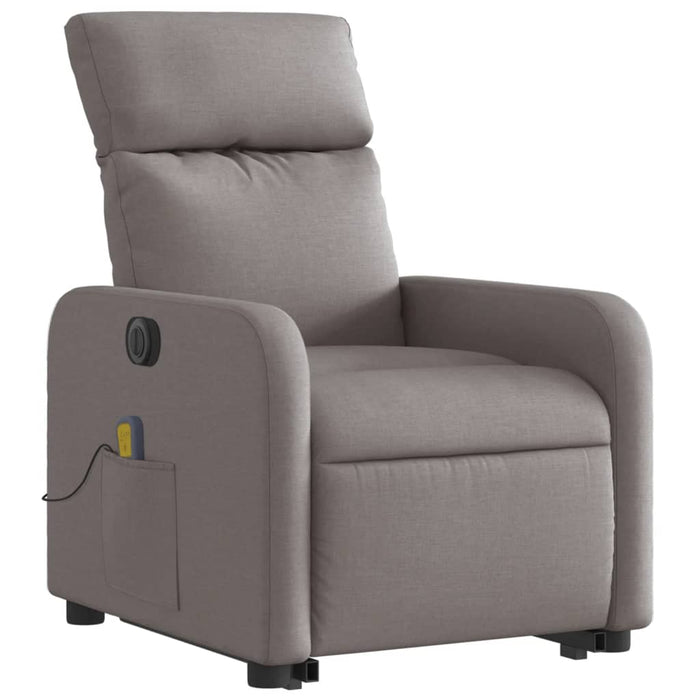 Fotoliu electric masaj rabatabil cu ridicare, gri taupe, textil WALTI