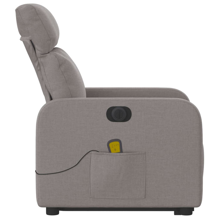 Fotoliu electric masaj rabatabil cu ridicare, gri taupe, textil WALTI