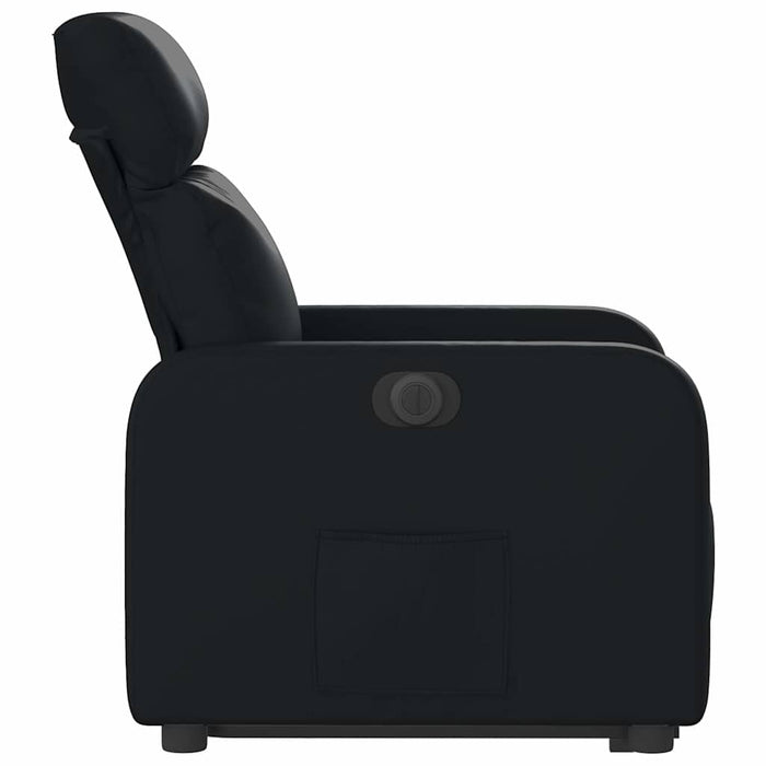 Fotoliu rabatabil electric cu ridicare, negru, piele ecologică - WALTI WALTI