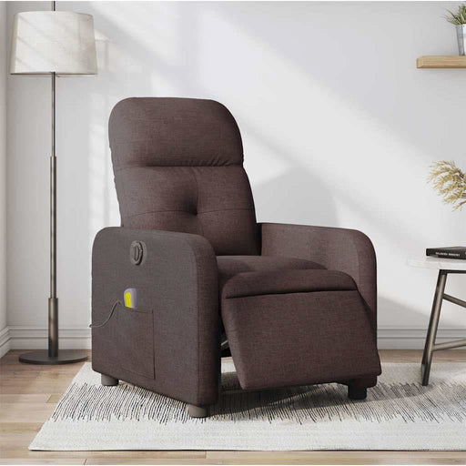 Fotoliu electric de masaj rabatabil, maro închis, textil - WALTI WALTI