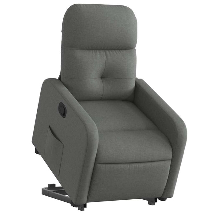 Fotoliu rabatabil cu ridicare pe verticală, gri închis, textil - WALTI WALTI