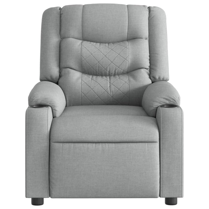 Fotoliu reclinabil cu masaj, gri deschis, material textil - WALTI WALTI