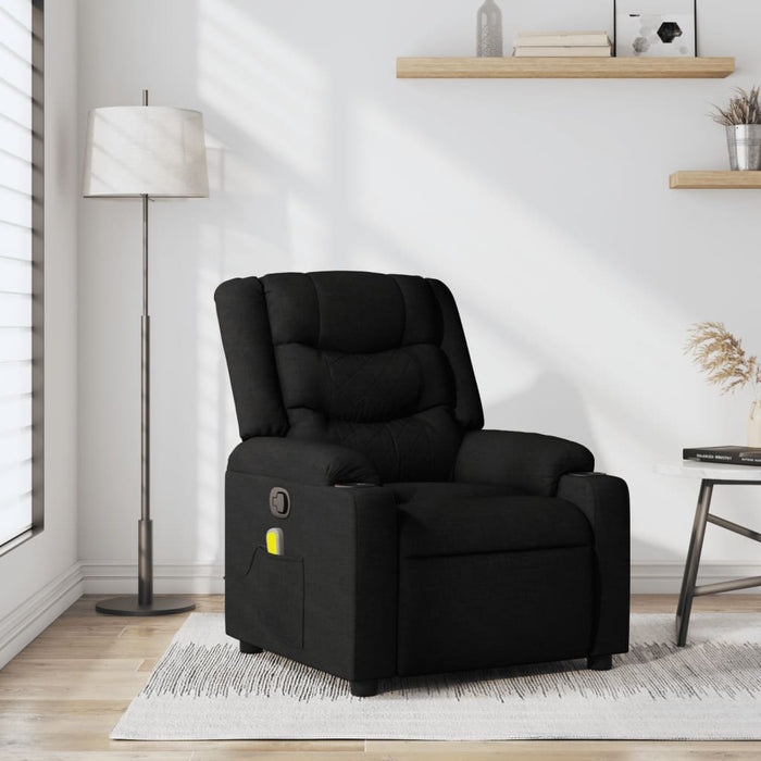 Fotoliu reclinabil cu masaj, material textil negru - WALTI WALTI