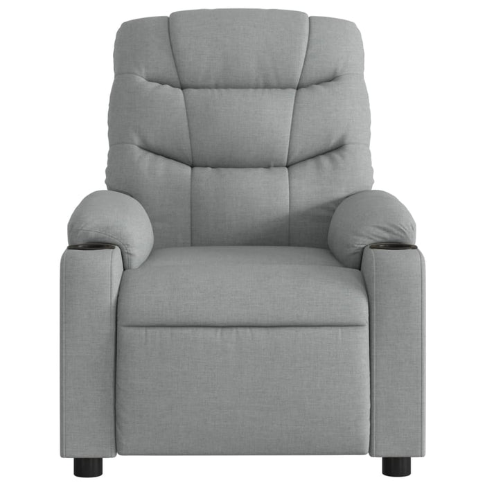 Fotoliu reclinabil cu masaj, gri deschis, material textil - WALTI WALTI