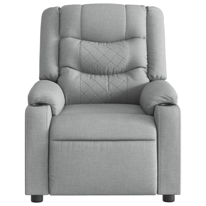 Fotoliu reclinabil cu masaj, gri deschis, material textil - WALTI WALTI