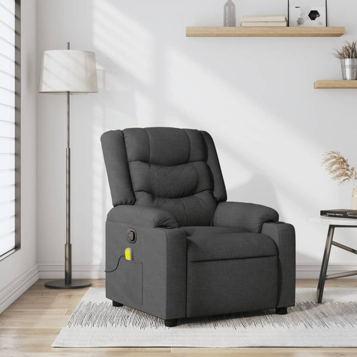 Fotoliu reclinabil cu masaj, gri închis, material textil - WALTI WALTI