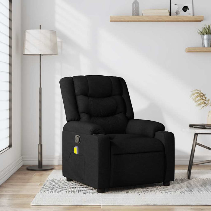 Fotoliu reclinabil cu masaj, material textil negru - WALTI WALTI