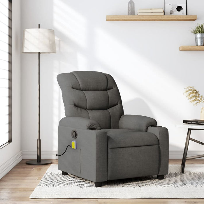 Fotoliu reclinabil cu masaj, gri închis, material textil - WALTI WALTI
