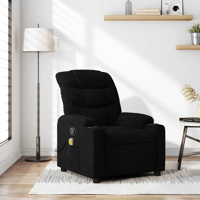 Fotoliu reclinabil cu masaj, material textil negru - WALTI WALTI