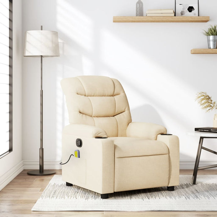 Fotoliu de masaj reclinabil, material textil crem - WALTI WALTI