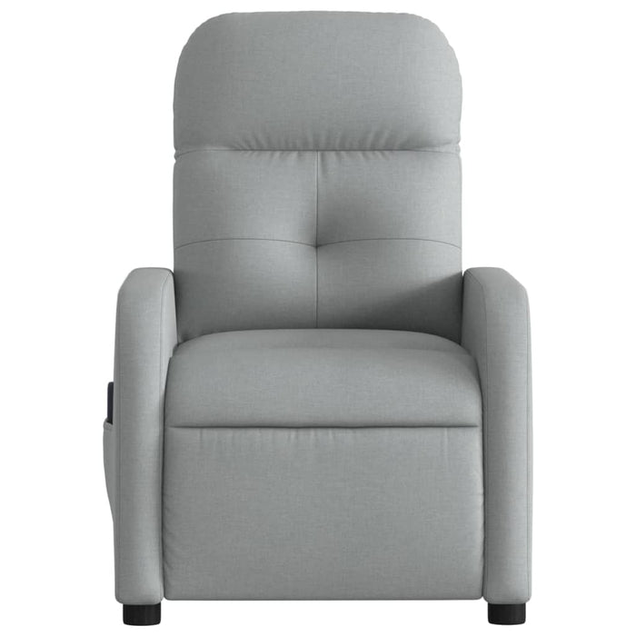 Fotoliu reclinabil cu masaj, gri deschis, material textil - WALTI WALTI