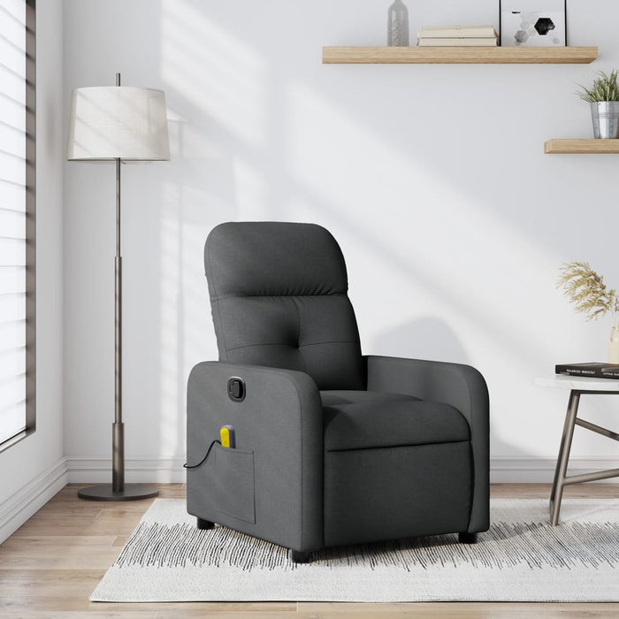 Fotoliu reclinabil cu masaj, gri închis, material textil - WALTI WALTI