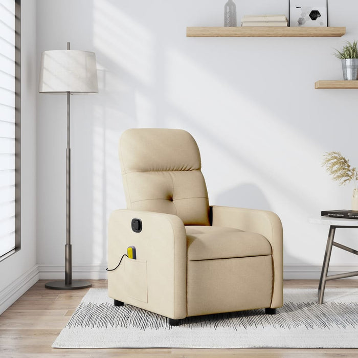 Fotoliu de masaj reclinabil, material textil crem - WALTI WALTI