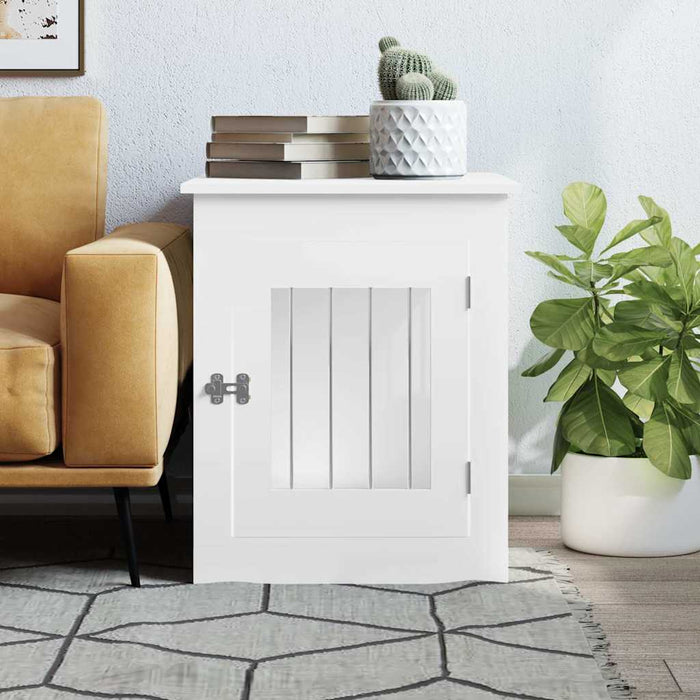 Ladă pentru câini, alb, 55x75x65 cm, lemn prelucrat - WALTI WALTI