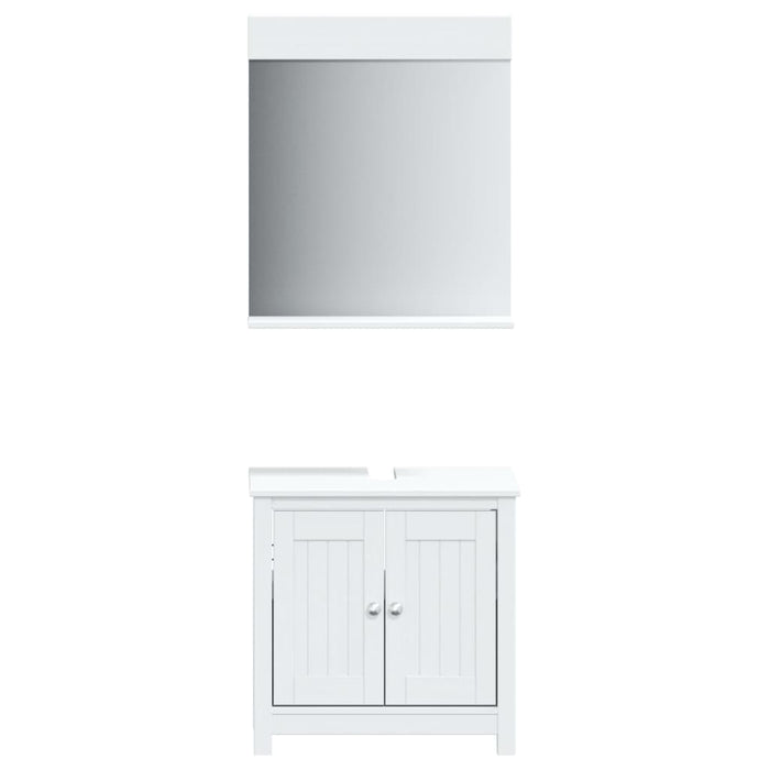 Set mobilier baie „BERG”, 2 piese, alb, lemn masiv de pin - WALTI WALTI