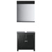 Set mobilier de baie „BERG”, 2 piese, negru, lemn masiv de pin - WALTI WALTI