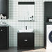Set mobilier de baie „BERG”, 2 piese, negru, lemn masiv de pin - WALTI WALTI