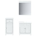 Set mobilier baie, 3 piese, „BERG”, alb, lemn masiv de pin - WALTI WALTI
