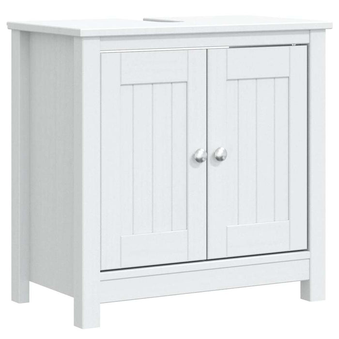 Set mobilier baie, 3 piese, „BERG”, alb, lemn masiv de pin - WALTI WALTI