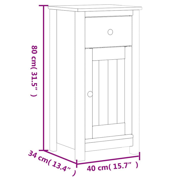 Set mobilier baie, 3 piese, „BERG”, alb, lemn masiv de pin - WALTI WALTI
