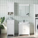 Set mobilier baie, 3 piese, „BERG”, alb, lemn masiv de pin - WALTI WALTI