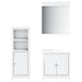 Set mobilier baie, 3 piese, „BERG”, alb, lemn masiv de pin - WALTI WALTI