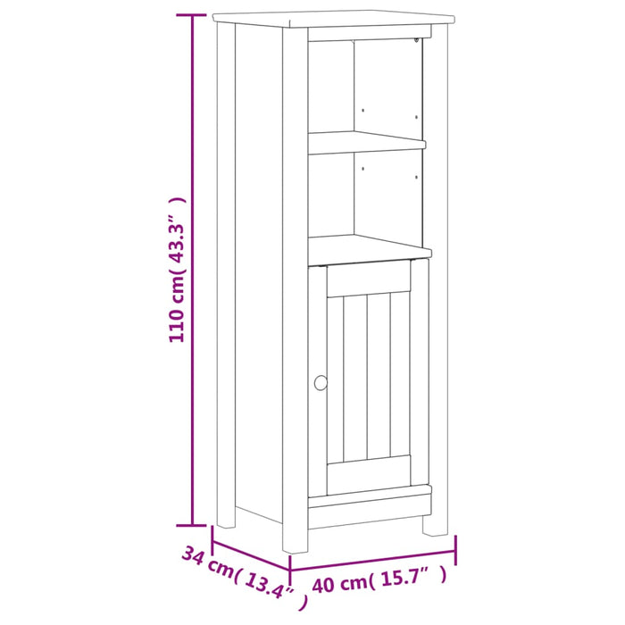 Set mobilier baie, 3 piese, „BERG”, alb, lemn masiv de pin - WALTI WALTI