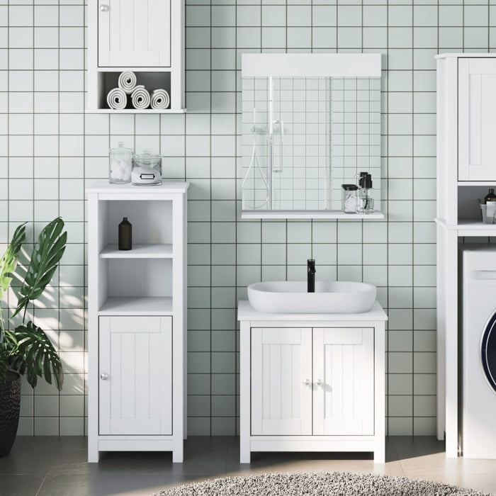 Set mobilier baie, 3 piese, „BERG”, alb, lemn masiv de pin - WALTI WALTI