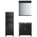 Set mobilier baie, 3 piese, „BERG” , negru, lemn masiv de pin - WALTI WALTI
