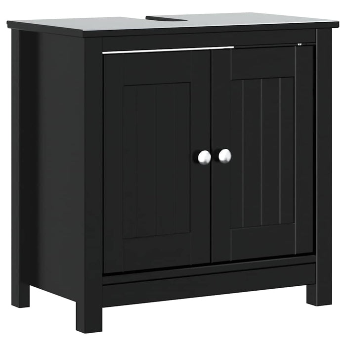 Set mobilier baie, 3 piese, „BERG” , negru, lemn masiv de pin - WALTI WALTI