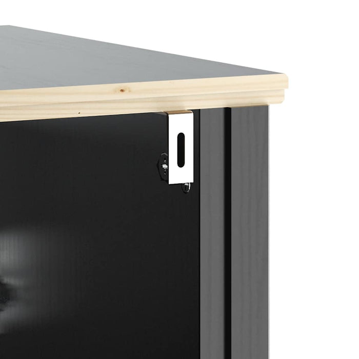 Set mobilier baie, 3 piese, „BERG” , negru, lemn masiv de pin - WALTI WALTI