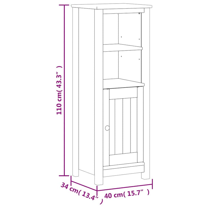Set mobilier baie, 3 piese, „BERG” , negru, lemn masiv de pin - WALTI WALTI