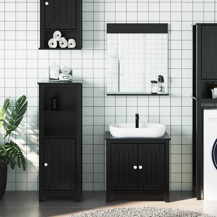 Set mobilier baie, 3 piese, „BERG” , negru, lemn masiv de pin - WALTI WALTI