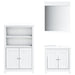Set mobilier baie, 3 piese, „BERG”, alb, lemn masiv de pin - WALTI WALTI