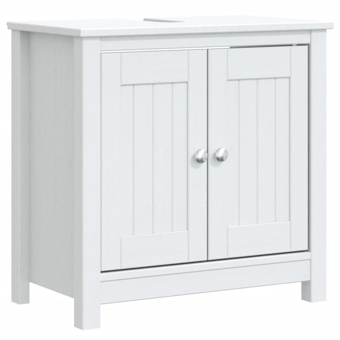Set mobilier baie, 3 piese, „BERG”, alb, lemn masiv de pin - WALTI WALTI