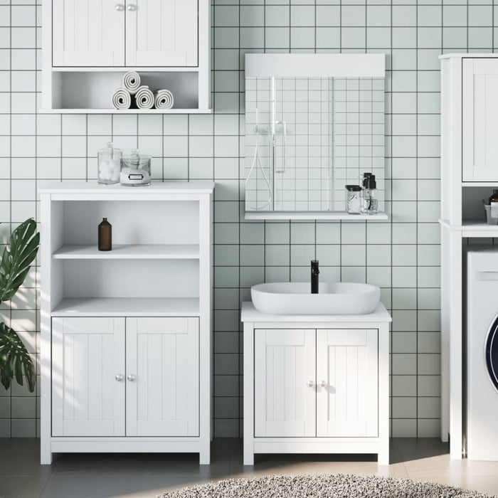 Set mobilier baie, 3 piese, „BERG”, alb, lemn masiv de pin - WALTI WALTI