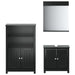 Set mobilier baie, 3 piese, „BERG” , negru, lemn masiv de pin - WALTI WALTI